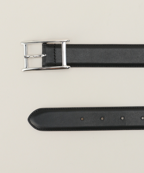 AP STUDIO(エーピーストゥディオ)の「*【ATELIER AMBOISE/アトリエ アンボワーズ】plate buckle belt (silver)(ベルト・レディース・ブラック・FREE)」の6枚目の写真