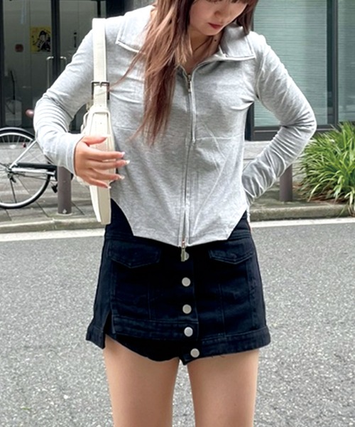 SPIGA(スピーガ)の「ダブルジッパー切替長袖リブニット(ニット/セーター・レディース・ベージュ/グレー/ブラック・FREE)」の21枚目の写真