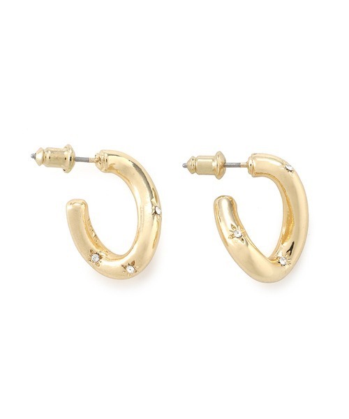 SNIDEL（スナイデル）の「ストーンフープピアス（ピアス（両耳用）・レディース・ゴールド/シルバー・FREE）」の3枚目の写真