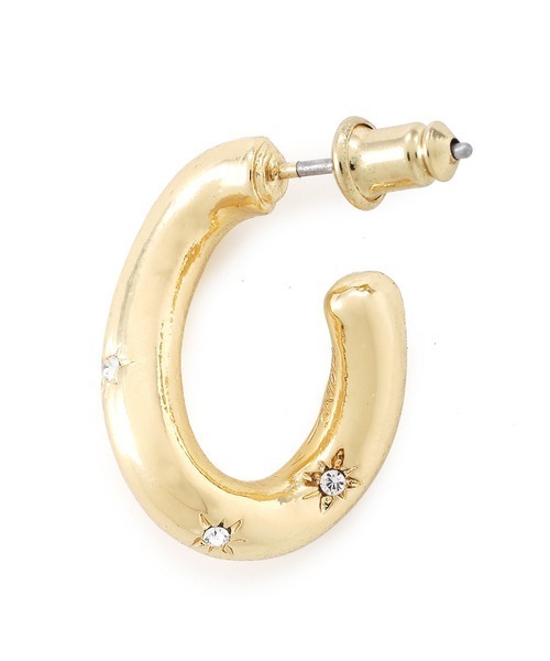 SNIDEL（スナイデル）の「ストーンフープピアス（ピアス（両耳用）・レディース・ゴールド/シルバー・FREE）」の4枚目の写真