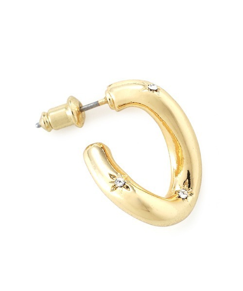 SNIDEL（スナイデル）の「ストーンフープピアス（ピアス（両耳用）・レディース・ゴールド/シルバー・FREE）」の5枚目の写真