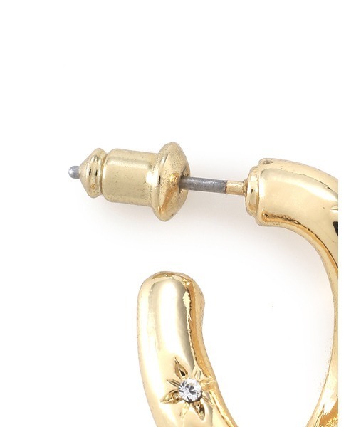 SNIDEL（スナイデル）の「ストーンフープピアス（ピアス（両耳用）・レディース・ゴールド/シルバー・FREE）」の6枚目の写真