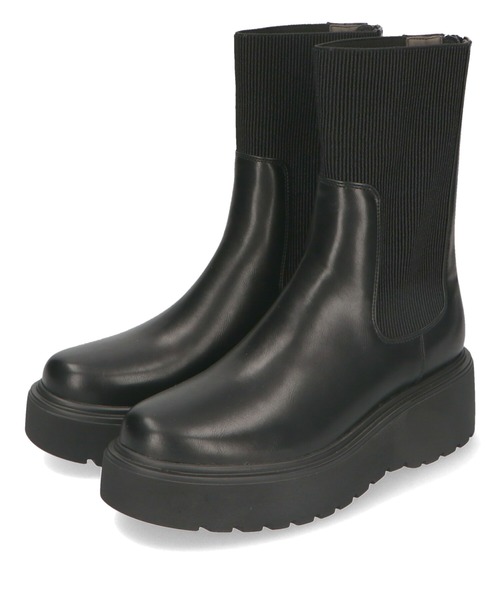 ORiental TRaffic（オリエンタルトラフィック）の「厚底リブニットブーツ 31423（ブーツ・レディース・ブラック/ブラウン・L/M/LL/S）」の5枚目の写真