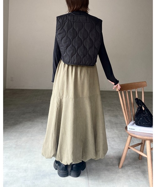 She's Closet(シーズクローゼット)の「タックAラインボリュームフレアロングバルーンスカート(スカート・レディース・カーキ/ブラック・FREE)」の11枚目の写真
