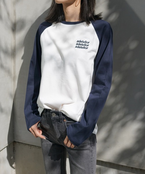 Mela(メラ)の「レター刺繍ラグランTEE(Tシャツ/カットソー・レディース・グリーン/ブラック/ブラウン/ネイビー・FREE)」の4枚目の写真