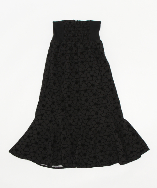 clear（クリア）の「ウエストリブ花柄ジャガードマーメイドスカート[低身長用サイズ有]（スカート・レディース・ブラック/アイボリー・M/S/XS）」の14枚目の写真