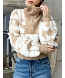 MURUA | フロントZIPフェザーニット(ニット/セーター)