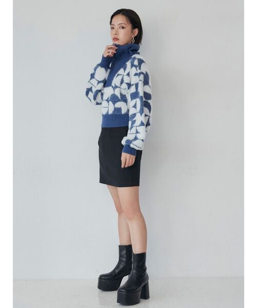 MURUA（ムルーア）の「フロントZIPフェザーニット（ニット/セーター・レディース・ブラック/ベージュ/ブルー・FREE）」の13枚目の写真