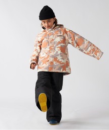 RUSTY（ラスティ）の「【RUSTY:ラスティー】キッズスノー上下セット スキー スノボー 耐水圧10,000mm サスペンダー付き 雪遊び 通学 防寒 迷彩（スポーツグッズ）」