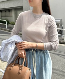andme（アンドミー）の「テレコシアークルーネック長袖トップス（Tシャツ/カットソー）」