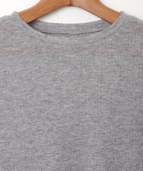 andme（アンドミー）の「テレコシアークルーネック長袖トップス（Tシャツ/カットソー・レディース・ブルー系/ボルドー/ブラック/アイボリー/グレー/イエロー/グレイッシュベージュ/ピンク・FREE）」の20枚目の写真