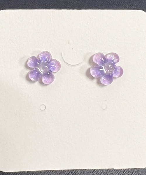 VICKY(ビッキー)の「【KOREAN ITEM】フラワービーズピアス(ピアス(両耳用)・レディース・ピンク/グリーン/オレンジ/パープル・FREE)」の2枚目の写真