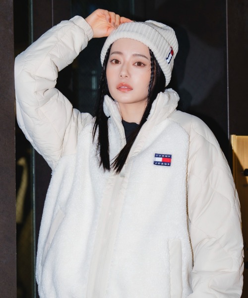 tommy jeans(トミー ジーンズ)の「ユニセックスニットキャップ(ニットキャップ/ビーニー・メンズ・アイボリー/ブラック・FREE)」の9枚目の写真