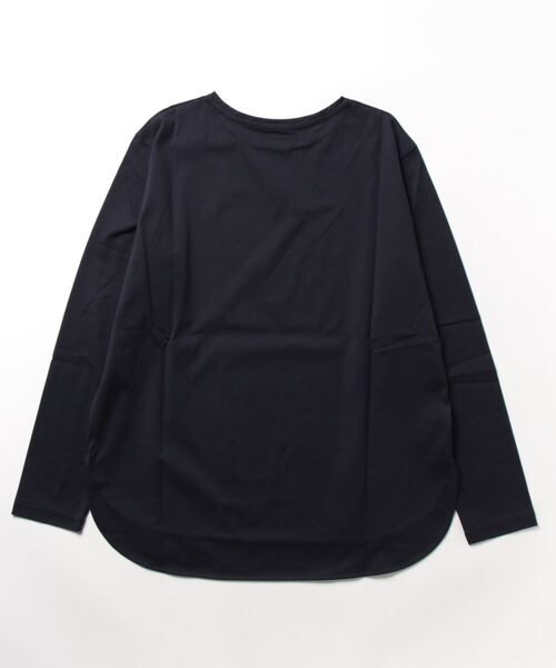 ROPE'(ロペ)の「ベーシックラウンドカットソー(Tシャツ/カットソー・レディース・ネイビー/オフホワイト/ブラック系その他・FREE)」の4枚目の写真