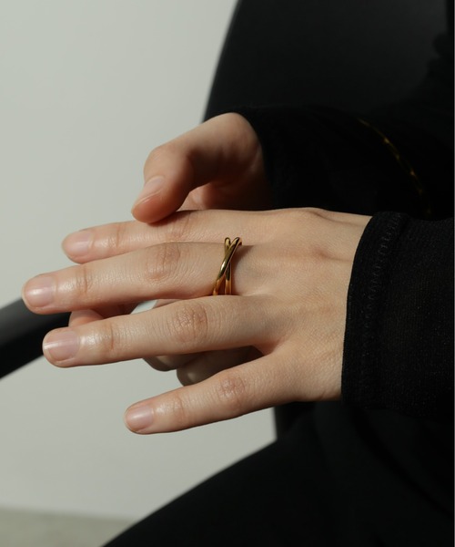 ORLEAN(オルレアン)の「金属アレルギー対応 シンプル二連リング 11号 サージカルステンレス(リング・レディース・ゴールド/シルバー・11号)」の2枚目の写真