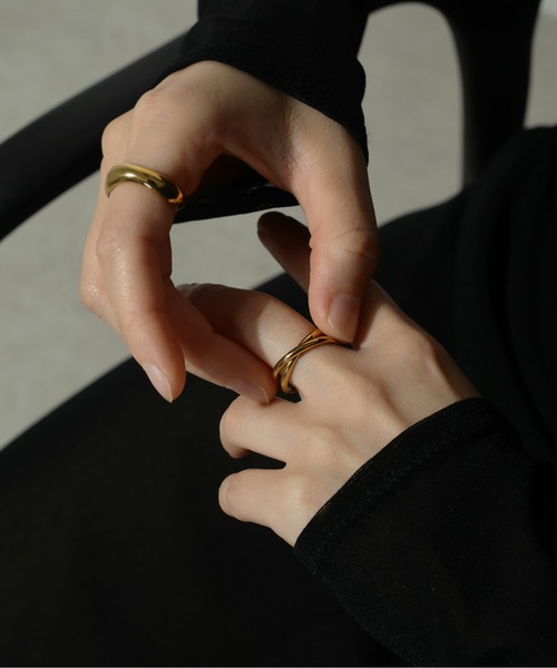 ORLEAN(オルレアン)の「金属アレルギー対応 シンプル二連リング 11号 サージカルステンレス(リング・レディース・ゴールド/シルバー・11号)」の5枚目の写真