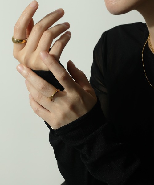ORLEAN(オルレアン)の「金属アレルギー対応 シンプル二連リング 11号 サージカルステンレス(リング・レディース・ゴールド/シルバー・11号)」の6枚目の写真