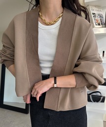 ULEULA | ノーカラーカーディガン/リブトッパー(カーディガン/ボレロ)