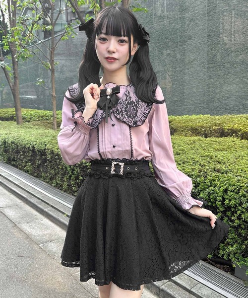 セール】セーラー衿ブローチ付きブラウス（シャツ/ブラウス