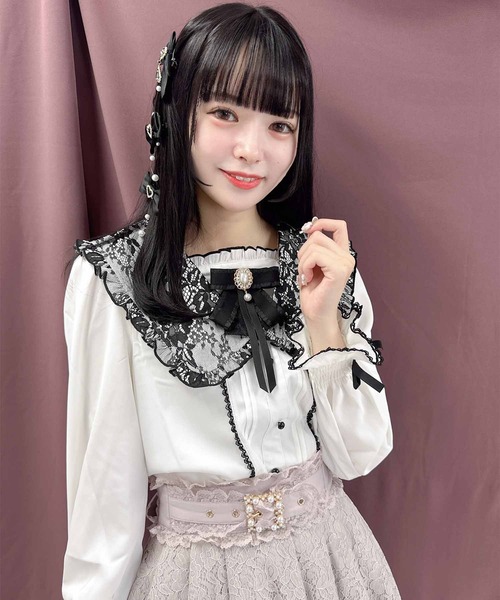 ROJITA(ロジータ)の「セーラー衿ブローチ付きブラウス(シャツ/ブラウス・レディース・ホワイト/ブラック/ピンク・FREE)」の16枚目の写真