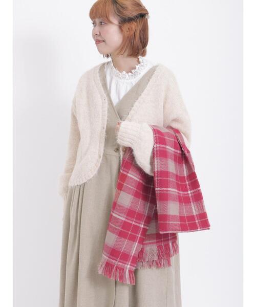 Samansa Mos2（サマンサ モスモス）の「リバーシブルチェックストール（ストール/ショール・レディース・レッド/ネイビー/ベージュ・F）」の18枚目の写真