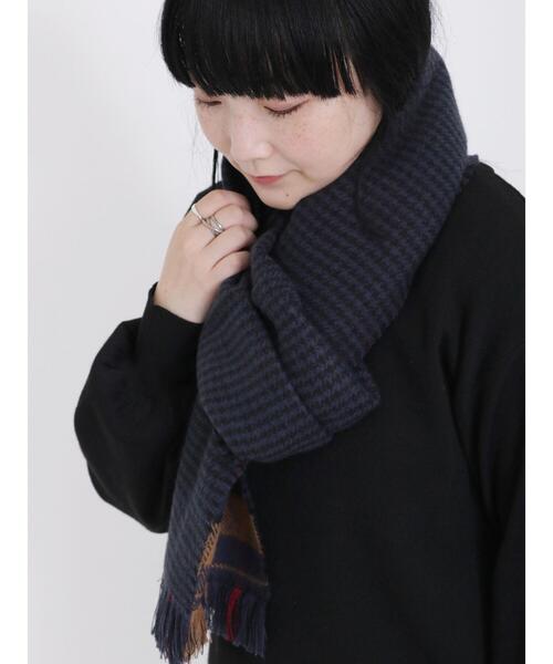 Samansa Mos2（サマンサ モスモス）の「リバーシブルチェックストール（ストール/ショール・レディース・レッド/ネイビー/ベージュ・F）」の12枚目の写真