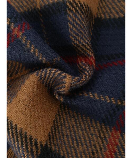 Samansa Mos2（サマンサ モスモス）の「リバーシブルチェックストール（ストール/ショール・レディース・レッド/ネイビー/ベージュ・F）」の4枚目の写真