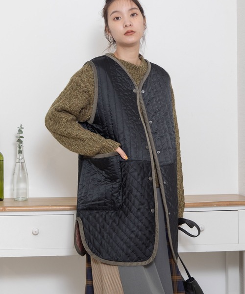 【セール】中綿キルティングチュニックベスト（ダウンベスト）｜POU DOU DOU（プードゥドゥ）