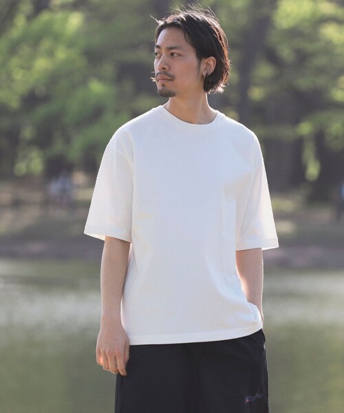 B:MING by BEAMS（ビーミングバイビームス）の「B:MING by BEAMS / ビッグシルエット クルーネック ソリッド Tシャツ「抗菌防臭」（Tシャツ/カットソー・メンズ・ブラウン系その他5/オフホワイト/ブラック・SMALL/MEDIUM/LARGE/X-LARGE）」の6枚目の写真