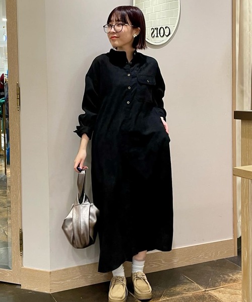 un dix cors(アンディコール)の「コーデュロイワンピース(ワンピース・レディース・ベージュ/ライトグレー/ブラック・FREE)」の5枚目の写真