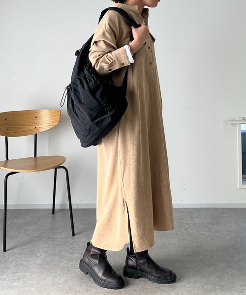 un dix cors(アンディコール)の「コーデュロイワンピース(ワンピース・レディース・ベージュ/ライトグレー/ブラック・FREE)」の10枚目の写真