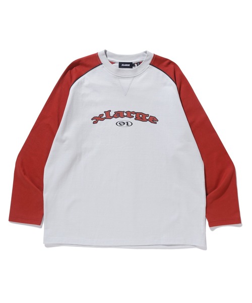 XLARGE(エクストララージ)の「TWO TONE HEAVYWEIGHT RAGLAN L/S TEE(Tシャツ/カットソー・メンズ・アッシュ/ブラック/ネイビー・M/S/XL/L)」の3枚目の写真