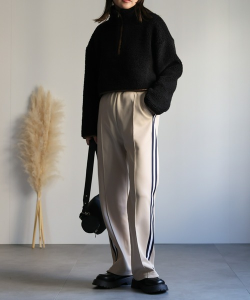 ap retro(アプレトロ)の「ダブルライントラックパンツ/ジャージ(その他パンツ・レディース・ネイビー/ベージュ/オフホワイト・FREE)」の18枚目の写真