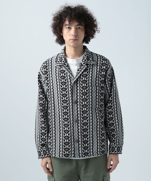 BAYFLOW(ベイフロー)の「パターンシャツジャケット(その他アウター・メンズ・ブラック/ベージュ・MEDIUM/LARGE)」の5枚目の写真