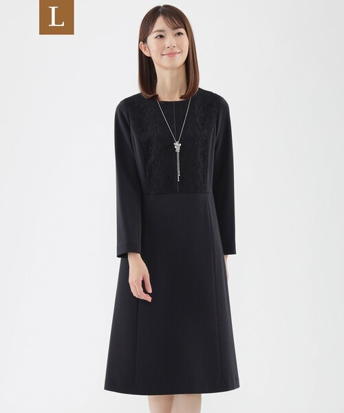 【セール】【L】【ウォッシャブル】ダブルクロスレースコンビワンピース（ワンピース）｜TRANS WORK（トランスワーク） pattayablatt.com