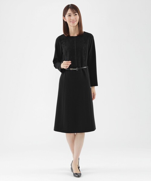 【セール】【L】【ウォッシャブル】ダブルクロスレースコンビワンピース（ワンピース）｜TRANS WORK（トランスワーク） pattayablatt.com