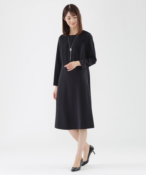 【セール】【L】【ウォッシャブル】ダブルクロスレースコンビワンピース（ワンピース）｜TRANS WORK（トランスワーク） pattayablatt.com