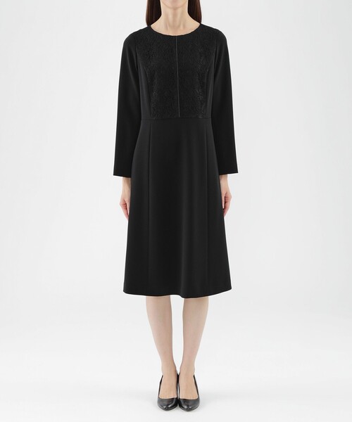 【セール】【L】【ウォッシャブル】ダブルクロスレースコンビワンピース（ワンピース）｜TRANS WORK（トランスワーク） pattayablatt.com