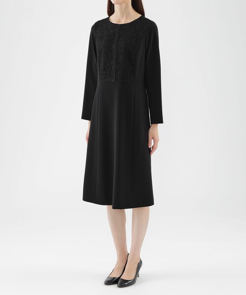 【セール】【L】【ウォッシャブル】ダブルクロスレースコンビワンピース（ワンピース）｜TRANS WORK（トランスワーク） pattayablatt.com