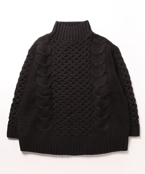LOWRYS FARM（ローリーズファーム）の「ＵＮＩＳＥＸＢＩＧハイネックプルオーバー　978158（ニット/セーター・レディース・ブラック/パープル/レッド・FREE）」の2枚目の写真
