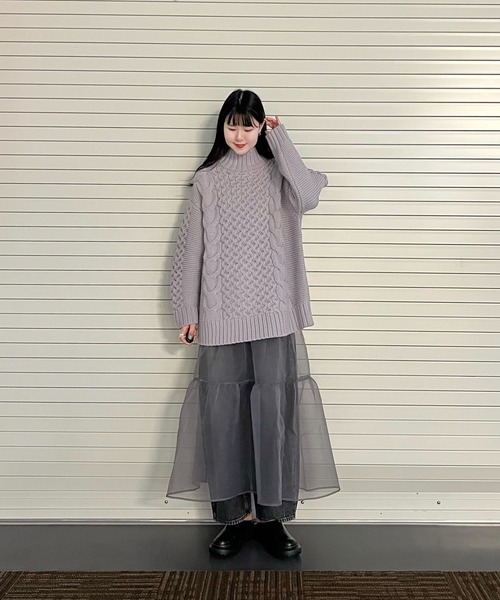 LOWRYS FARM（ローリーズファーム）の「ＵＮＩＳＥＸＢＩＧハイネックプルオーバー　978158（ニット/セーター・レディース・ブラック/パープル/レッド・FREE）」の18枚目の写真