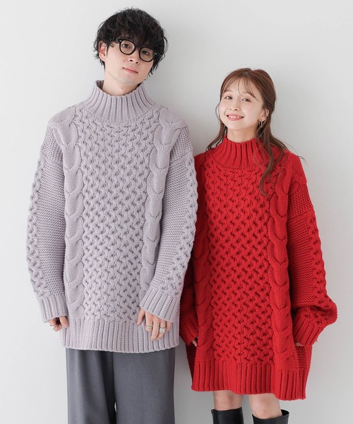 LOWRYS FARM（ローリーズファーム）の「ＵＮＩＳＥＸＢＩＧハイネックプルオーバー　978158（ニット/セーター・レディース・ブラック/パープル/レッド・FREE）」の15枚目の写真