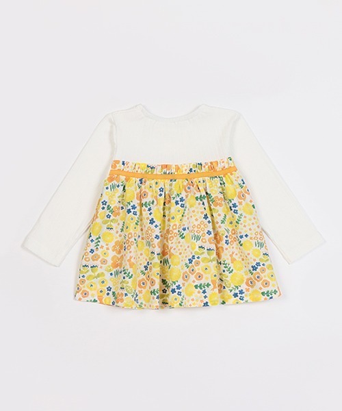 kladskap（クレードスコープ）の「花柄切替長袖チュニック（チュニック・キッズ・イエロー・100cm/110cm/90cm）」の2枚目の写真