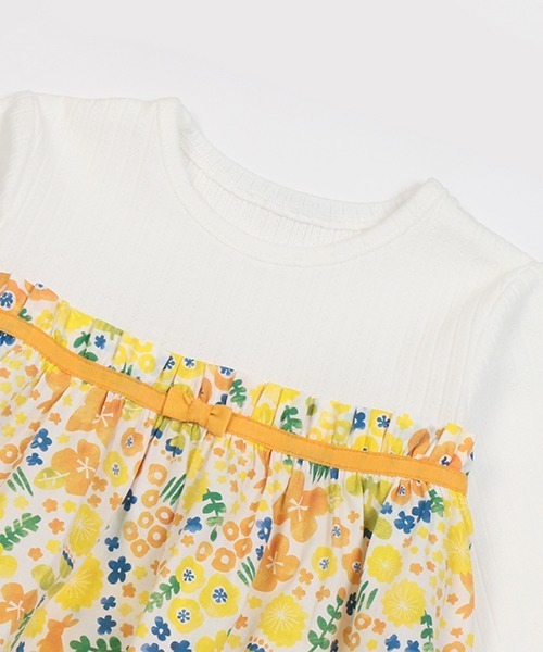 kladskap（クレードスコープ）の「花柄切替長袖チュニック（チュニック・キッズ・イエロー・100cm/110cm/90cm）」の3枚目の写真