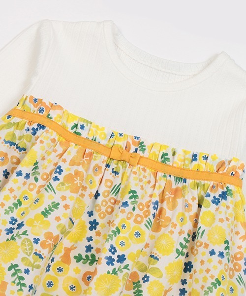 kladskap（クレードスコープ）の「花柄切替長袖チュニック（チュニック・キッズ・イエロー・100cm/110cm/90cm）」の5枚目の写真