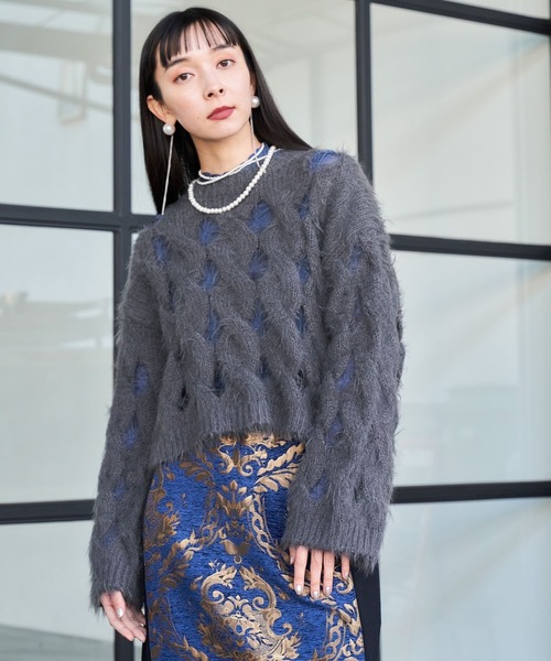 【感謝価格】 HARE（ハレ）の「ホールフェザーニット(HARE)（ニット/セーター トップス