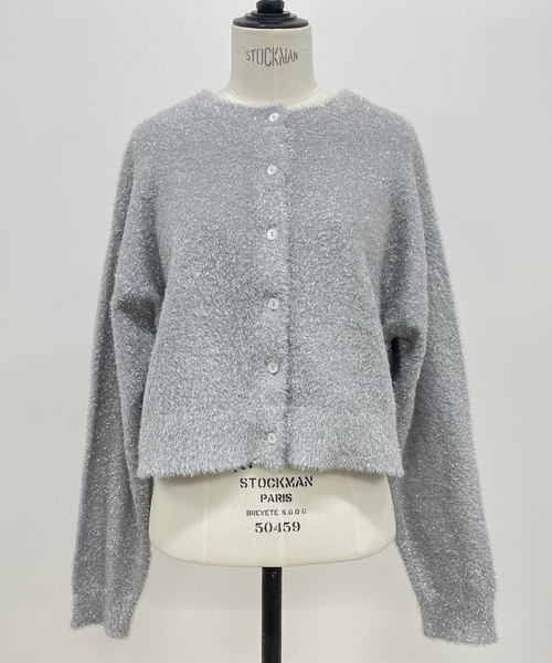 abahouse mavie(アバハウスマヴィ)の「ラメ混フェザーヤーン2WAYカーディガン(カーディガン/ボレロ・レディース・ゴールド/ブラック/シルバー・フリー)」の19枚目の写真