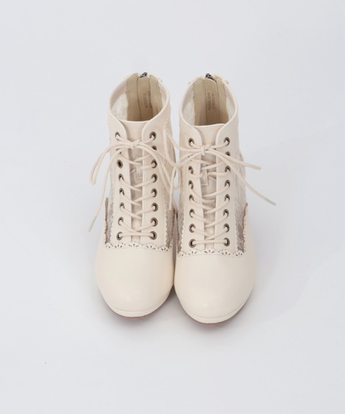 axes femme(アクシーズファム)の「チュールレースアップブーツ(ブーツ・レディース・ブラック/ベージュ/キナリ・LARGE/MEDIUM)」の11枚目の写真