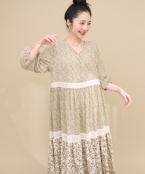 ☆DOLCE&GABBANA☆バラフラワー 切替えワンピースチュニック11/10 natural couture（ナチュラルクチュール）の「2WAYMIX柄切替ワンピース