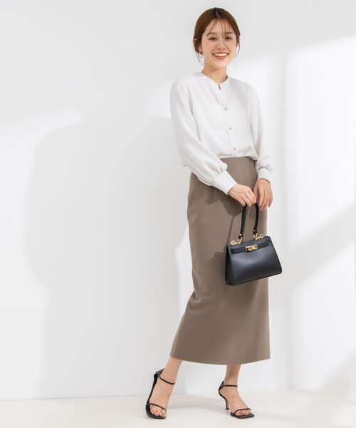 NOLLEY’S Sophi(ノーリーズソフィ)の「ウォッシャブルボンディングジョーゼット前後2WAYロングスカート(スカート・レディース・ブラック/グレイッシュベージュ/カーキ・36/34/38)」の11枚目の写真